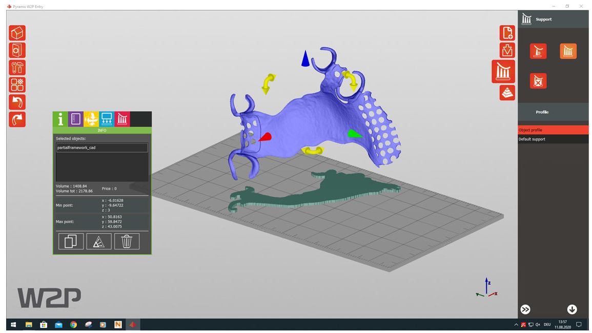 3D-Simulation des Druckvorgangs der Slycing-Software